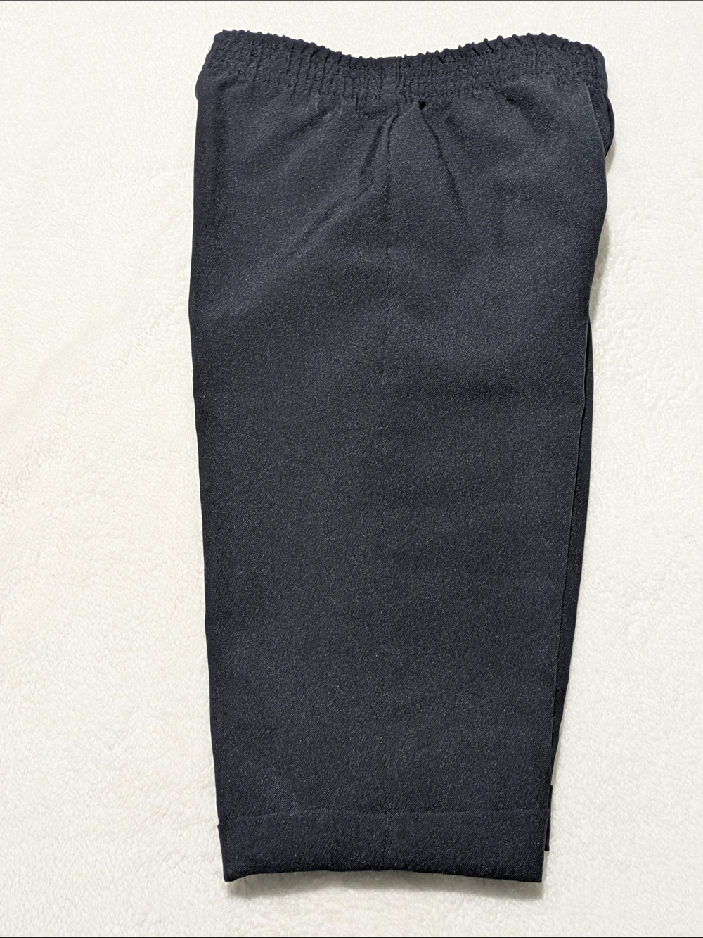 Boys Black Pull-On Dress Pants Elastic Waist Cuffed Trousers Size 18 Months